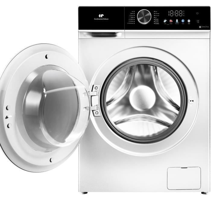 Lavadora de carga frontal - CONTINENTAL EDISON - CELL1012DDW1 - 10 kg - MOTOR DE INDUCCIÓN DIRECTA SIN CORREA - 60 cm - 1200 rpm - Blanca