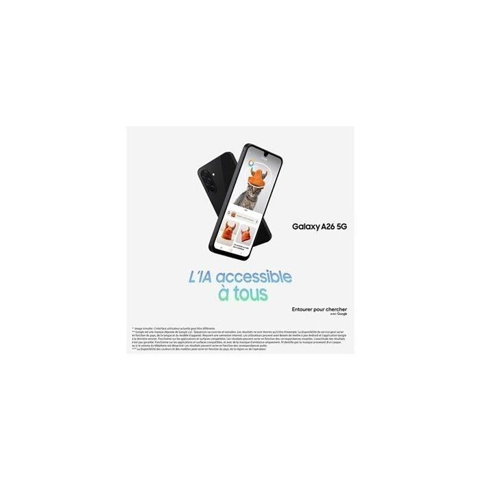 Smartphone SAMSUNG Galaxy A26 5G de 128 GB, color negro