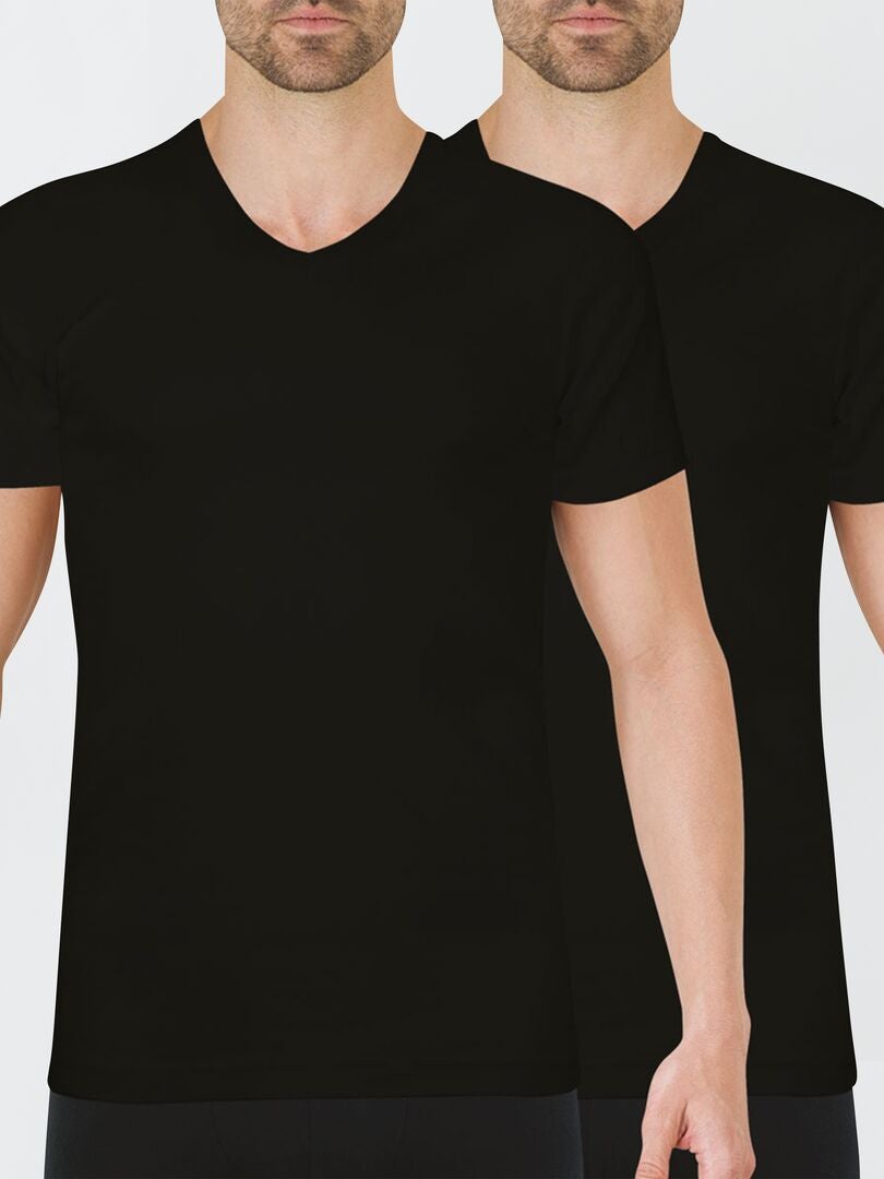 Conjunto de 2 camisetas de algodão 'Athena' - PRETAS