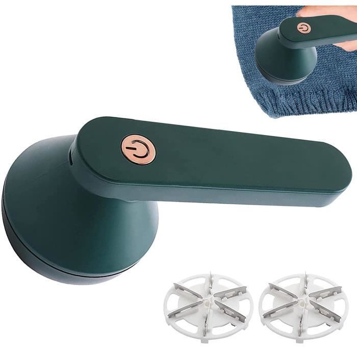 Rasoir Anti-Bouloche Électrique - Rechargeable - 2 Lame Rechange - Vert