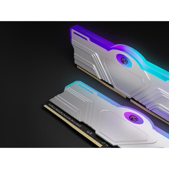 KINGSPEC RGB DDR4 3600MHz 1.35V 2 x 16GB Silver PC RAM with RGB