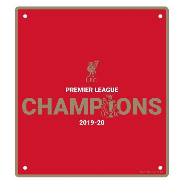 Letrero para puerta del Liverpool FC, campeones de la Premier League 2020