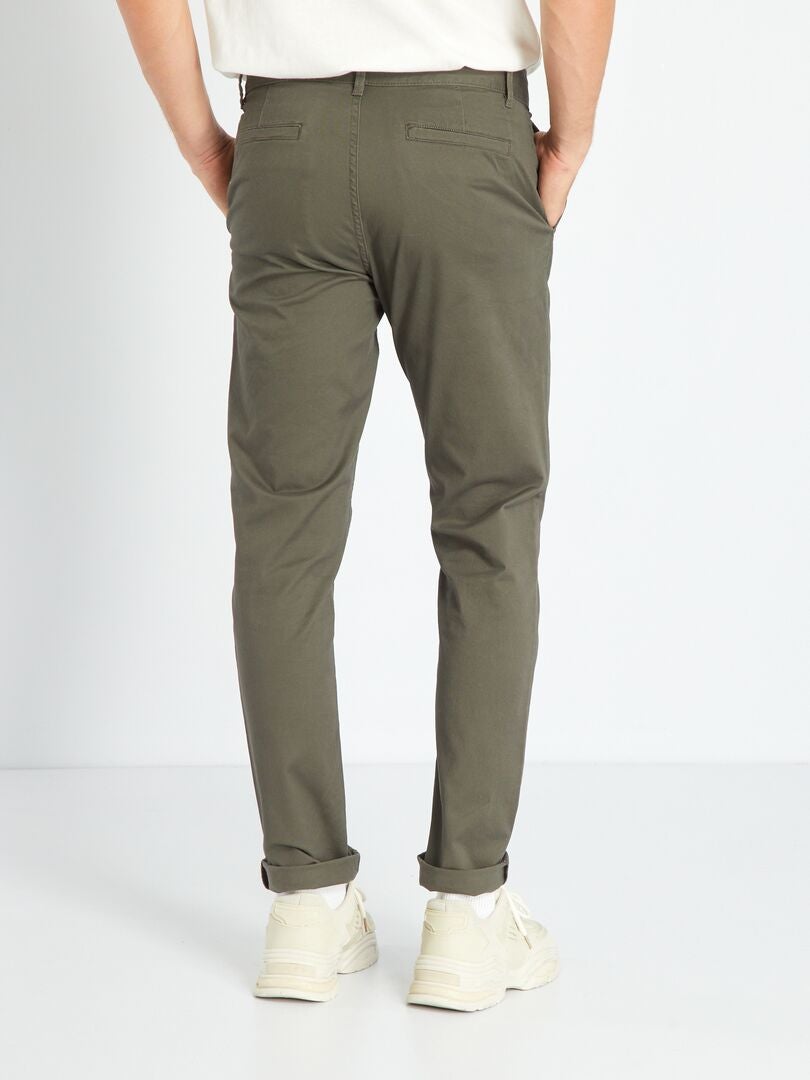 Nauwe chino broek - SWAT KHAKI