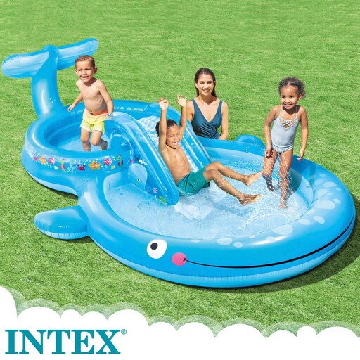  Centro De Juego Ballena Con Tobogán Pulverizador De Agua Intex