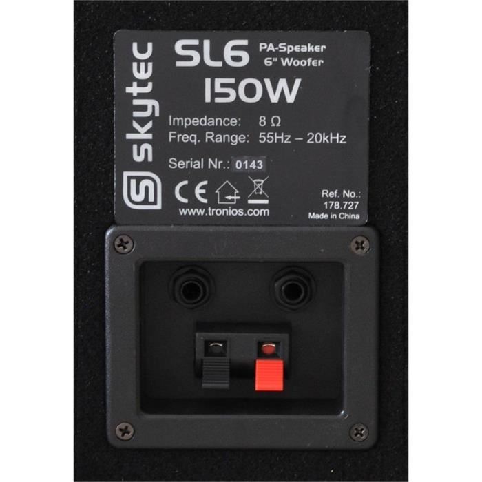 Vonyx SL6 PA-luidsprekerset, 6-inch, 150 watt, passieve luidsprekers, voor omroepinstallaties, geluidssystemen en openbare mededelingen.