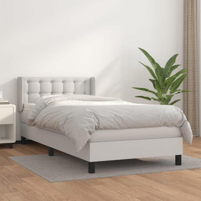 Base de cama de láminas con colchón - Maison Exclusive - 90x200 cm - Piel sintética - Máxima relajación