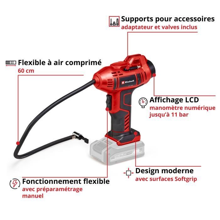 Einhell CE-CC 18 Li-Solo Power X-Change Cordless Car Compressor (18V, 11 bar max) Supplied without battery or charger