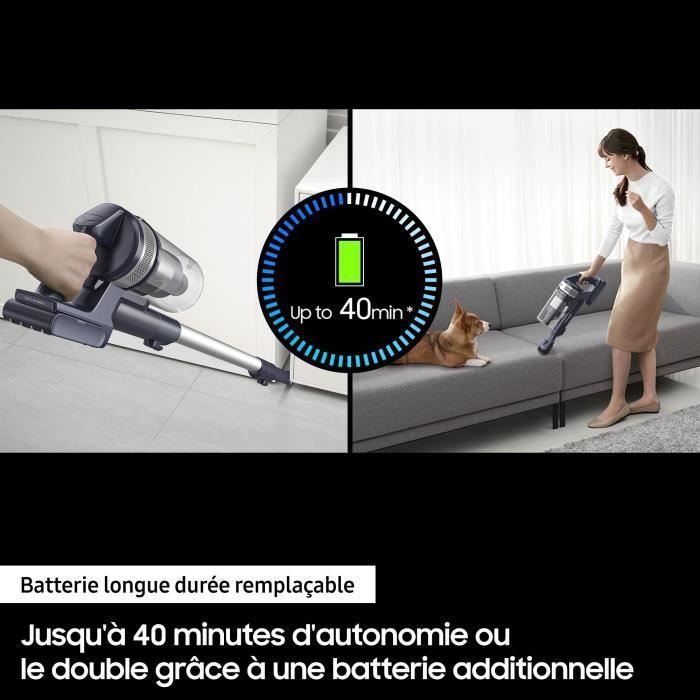 SAMSUNG VS15A6031R4 Jet 60 Turbo - Draadloze steelstofzuiger - 150 AW - Multicyclonische zuigkracht - HEPA-filtratie - Gebruiksduur van 40 min.