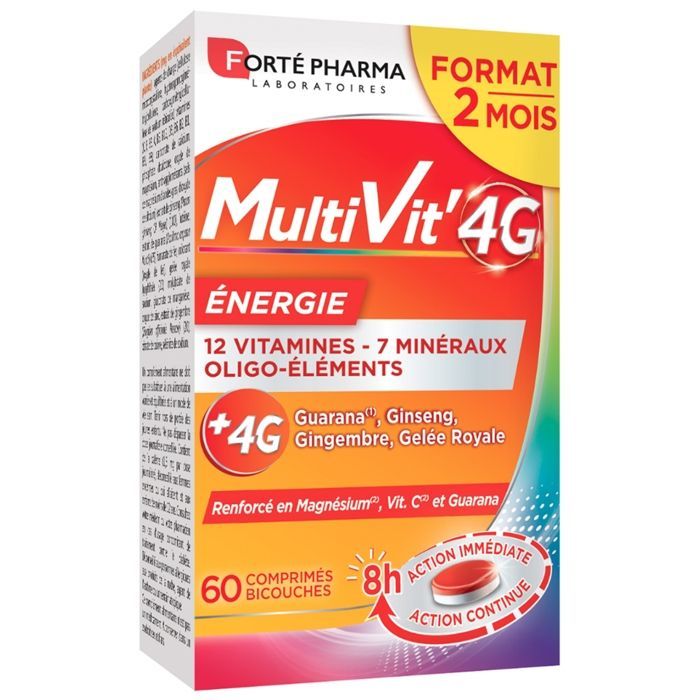 Forté Pharma MultiVit'4G Energia 2 Meses 60 Comprimidos Bicamada