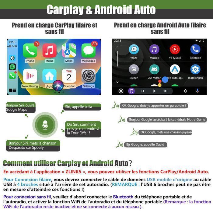 Autoradio AWESAFE Android 13 2GB+64GB per Megane 2, schermo da 7 pollici, CarPlay, Android Auto, Bluetooth, WiFi, RDS, GPS, FM