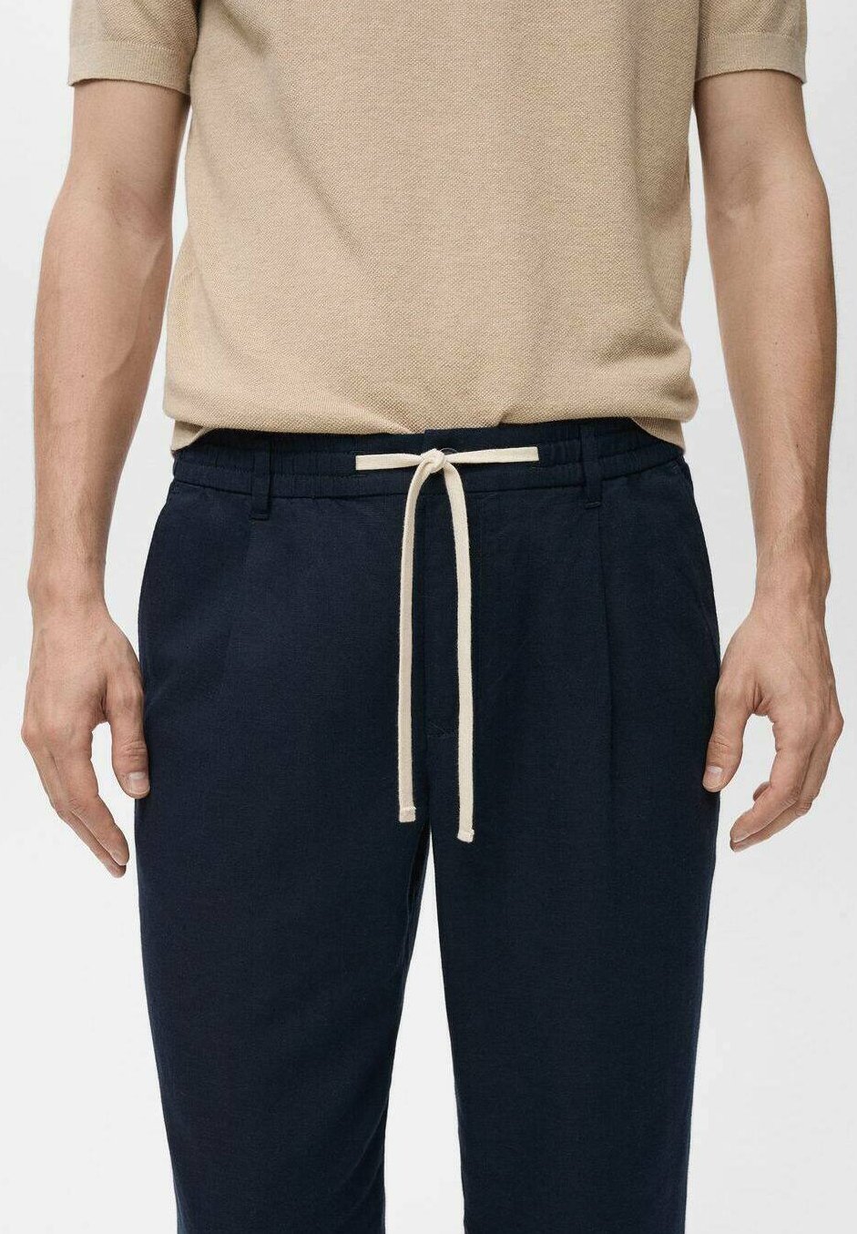 Pantalon Mango à cordon de serrage - bleu roi