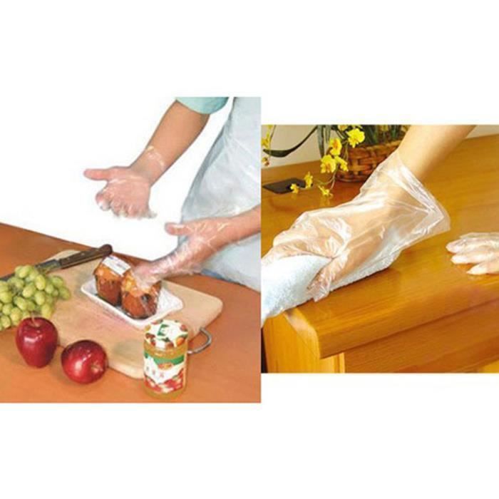 Paquete de 500 guantes desechables de plástico PE para limpieza doméstica, industrial y de cocina.