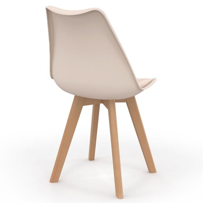 IDMARKET Set van 6 SARA Scandinavische eetkamerstoelen in taupe, beige en wit