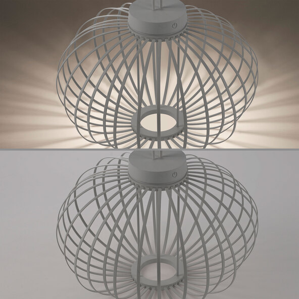Lampă de masă și de podea Korga LED cu baterii, gri, ⌀ 46 cm