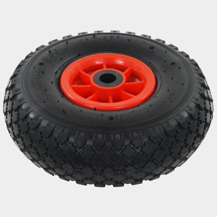 Steekwagenwielen - vidaXL - 3.00-4 - Rubber - 245x82 mm - Zwart en rood