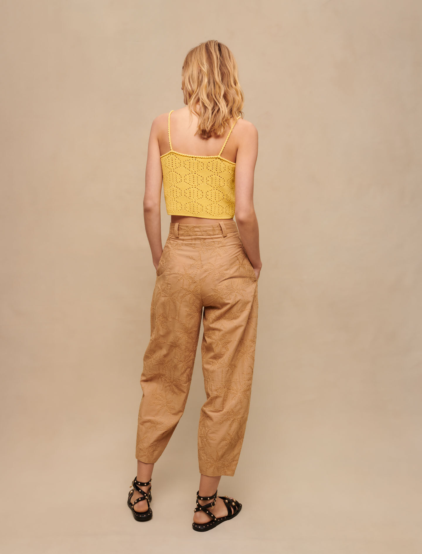 Pantaloni bej-morcov