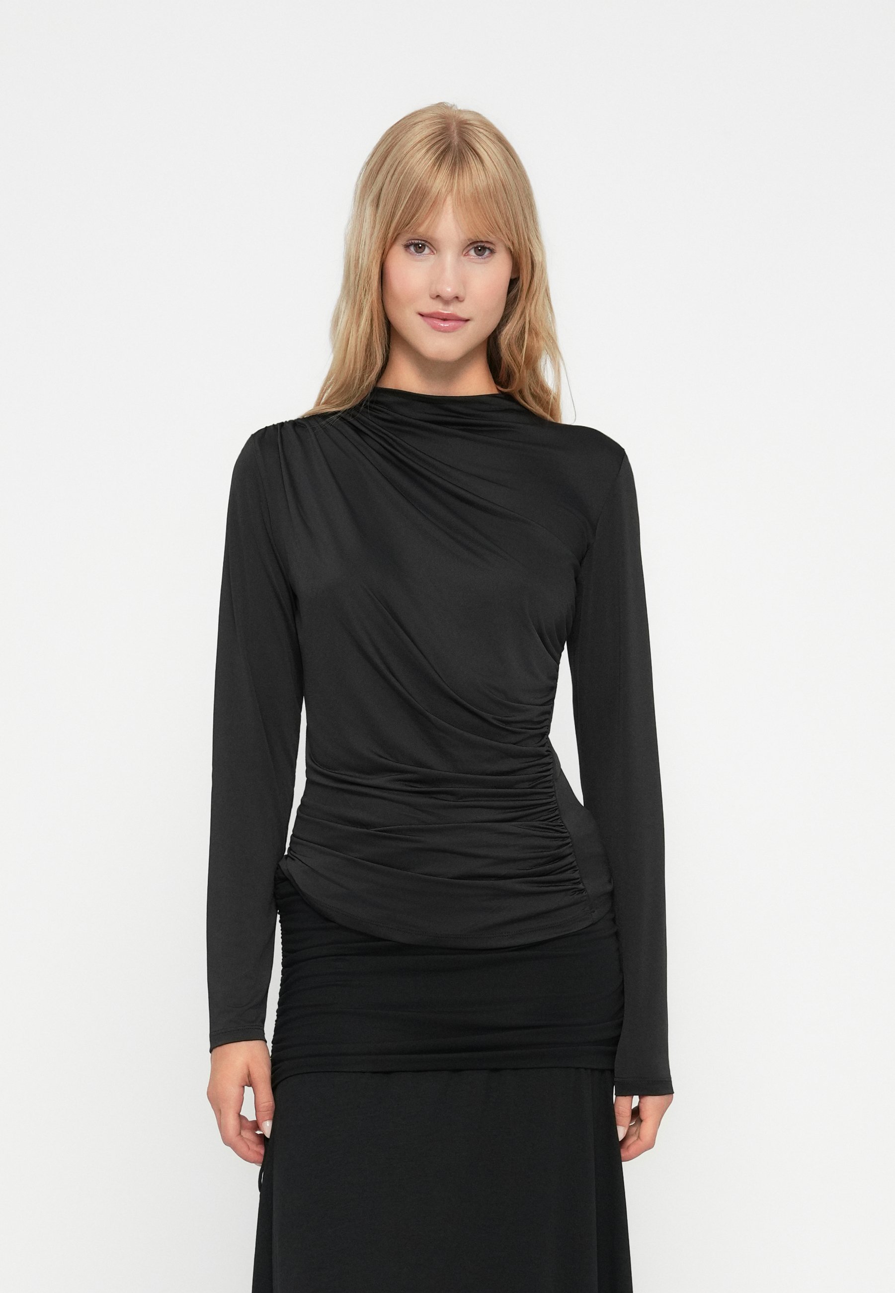 VILA VIZURNA FUNNEL NECK - Top met lange mouwen - zwarte schoonheid