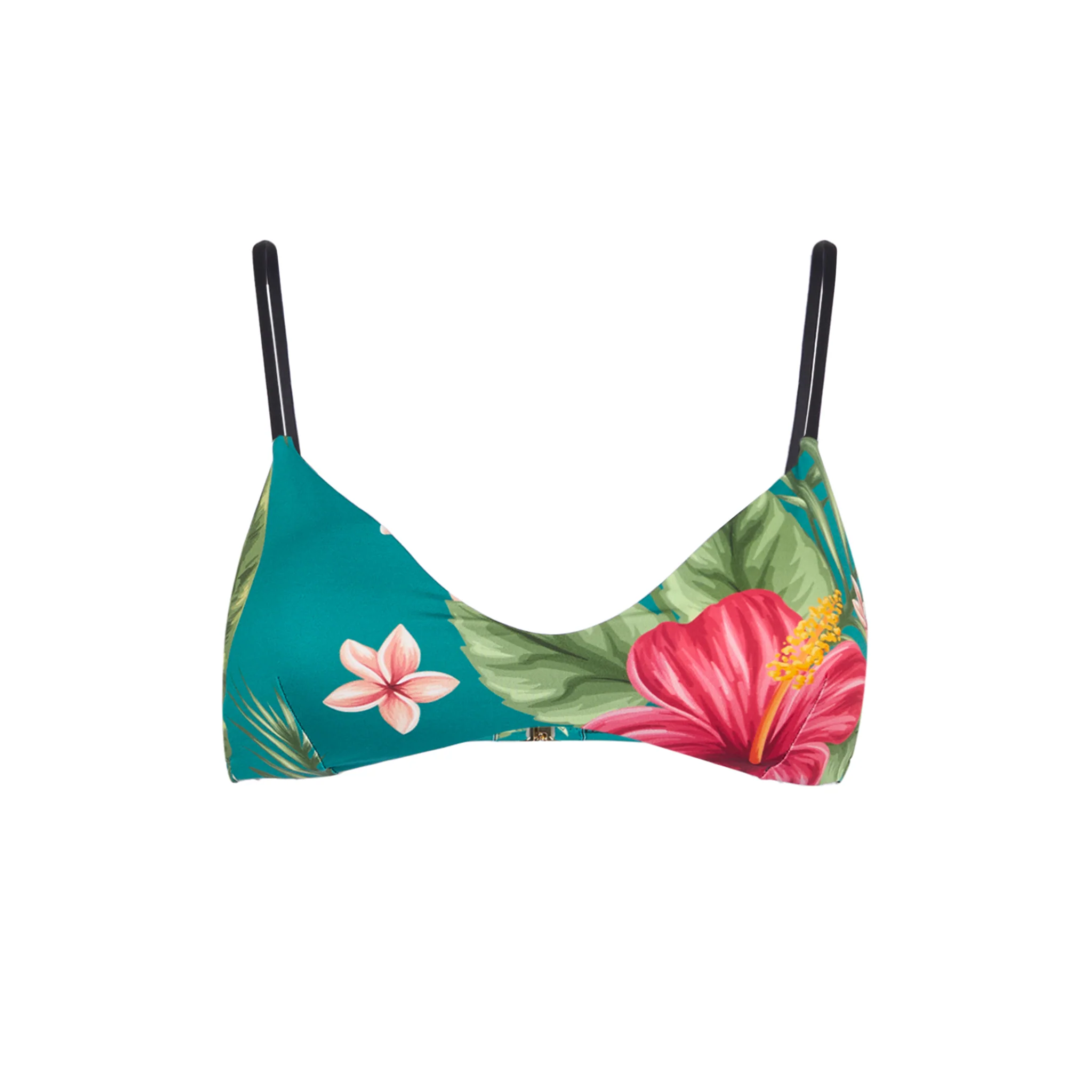 Top tipo bralette para mujer con estampado de hibisco