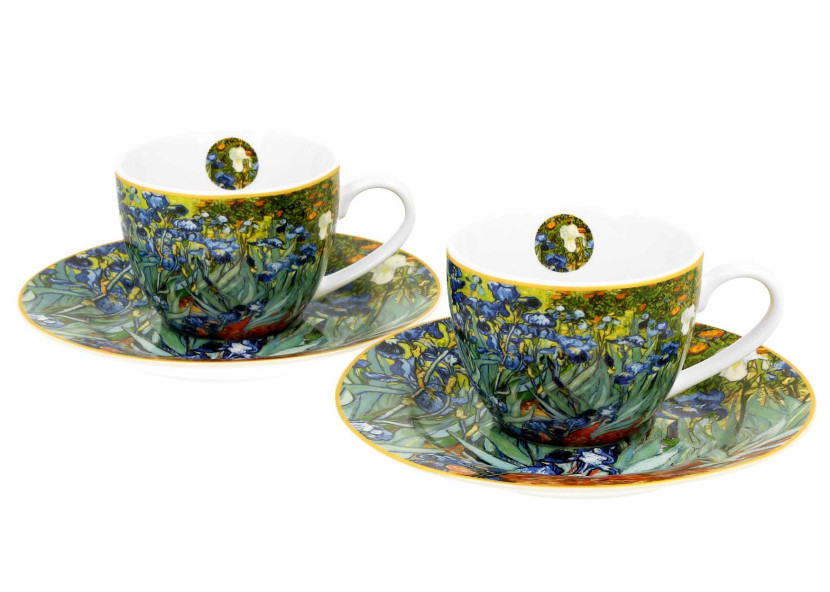 Zestaw 2 filiżanek espresso 90 ml Van Gogh Irises do Kawy Herbaty