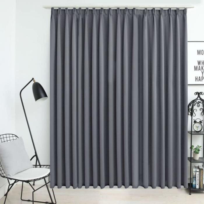 Cortina opaca - vidaXL - 290x245 cm - Gris - Poliéster - Lavable a máquina