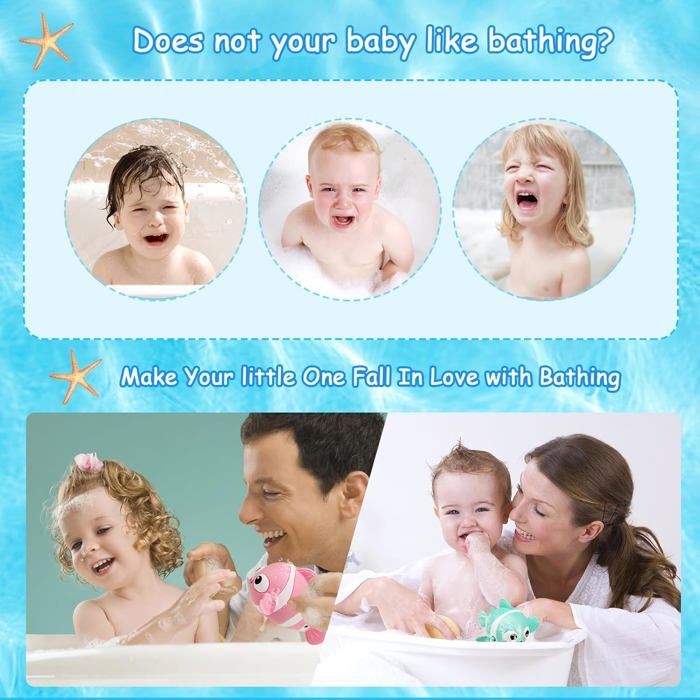 Juguete de baño para bebés, juego de 3 juguetes de cuerda para el baño de bebés, juguete para la piscina de bebés, juguetes flotantes con forma de animales