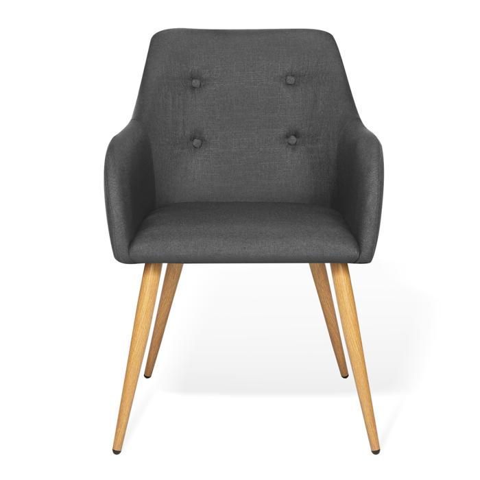 IDMARKET Lot de 2 chaises de salle à manger DANIA scandinaves gris