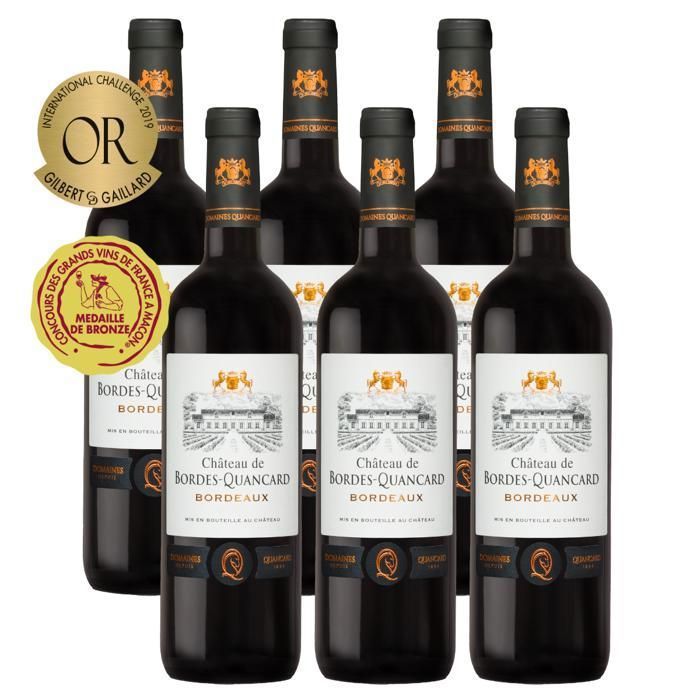 Château de Bordes Quancard 2018 - 2 medailles OR et bronze - Bordeaux - Vin Rouge - Carton de 6 bouteilles 75 cl.