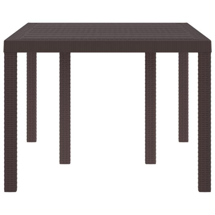 Table de repas extérieure rectangulaire vidaXL en marron | Résistante aux UV en plastique solide 871685