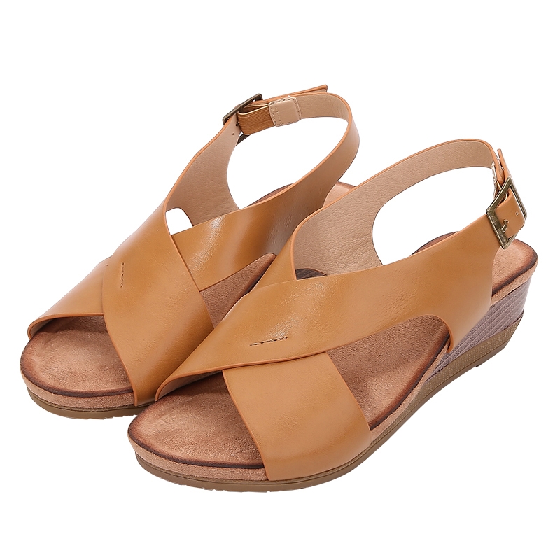 Sandales compensées bohèmes à boucle métallique pour femmes, style rétro romain, sandales d'été style guerrier T730 10