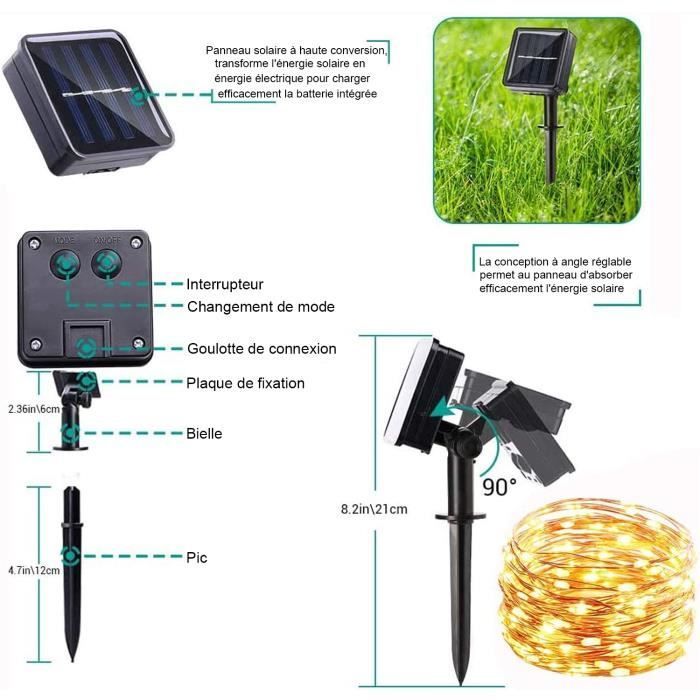 Guirnalda de luces - ABURNUDREY - 40 m - 400 LED - 8 modos - Blanco cálido - Paquete de 2