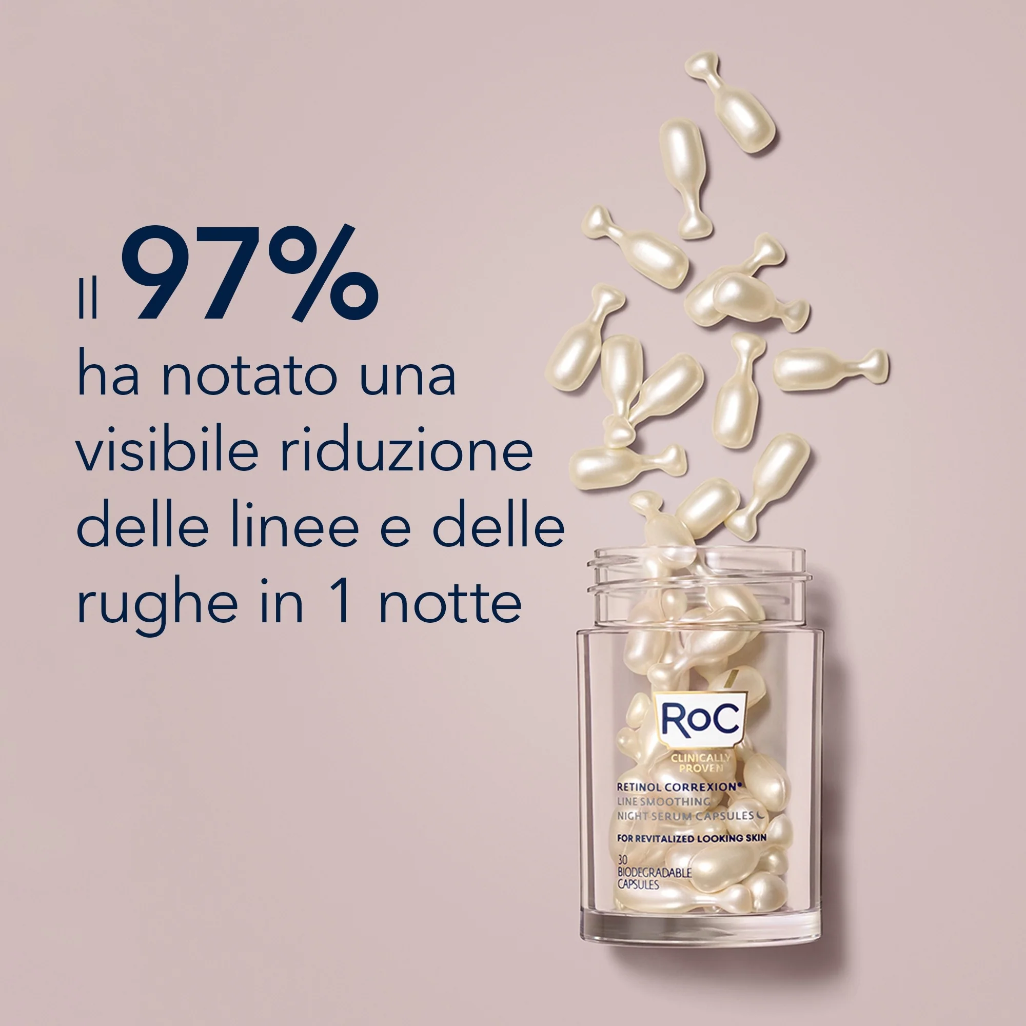 Retinol Correxion Line Smoothing Siero Viso Notte in Capsule - Tratt.viso notte antirughe, Siero viso antirughe