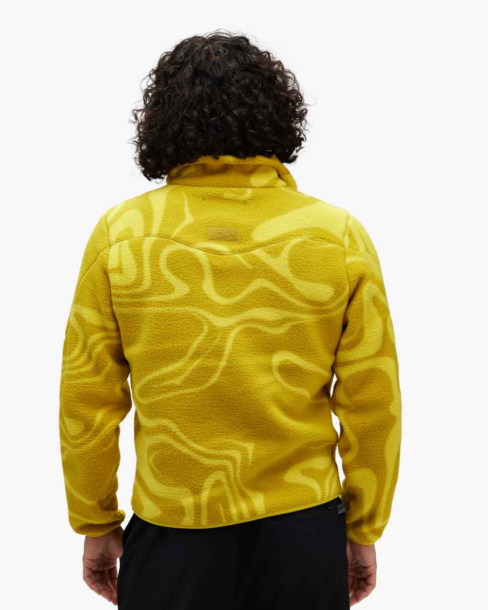 HOKA Giacca da esterno Ridgetop con zip intera in pile e stampa topografica