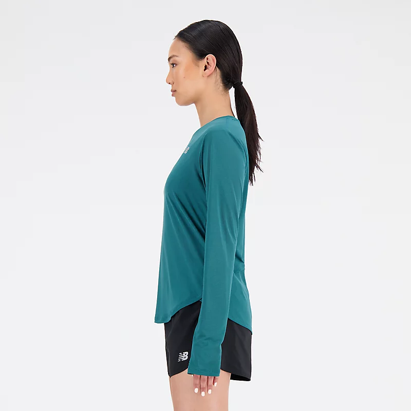 Accelerate Damenbluse mit langen Ärmeln – Vintage-Türkis