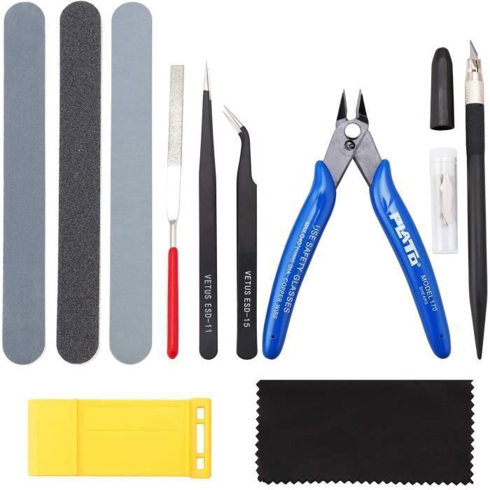 Kit di attrezzi per modellismo Gundam da 11 pezzi, strumenti per la costruzione e la riparazione di modelli, kit di accessori per modellismo