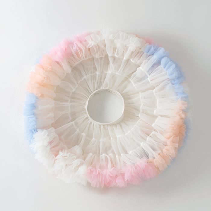 Jupe Tutu en Tulle pour Fille Tenue de Bal de Princesse pour ixde Ballet Spectacle Multi-collab-Blanc-Blanc