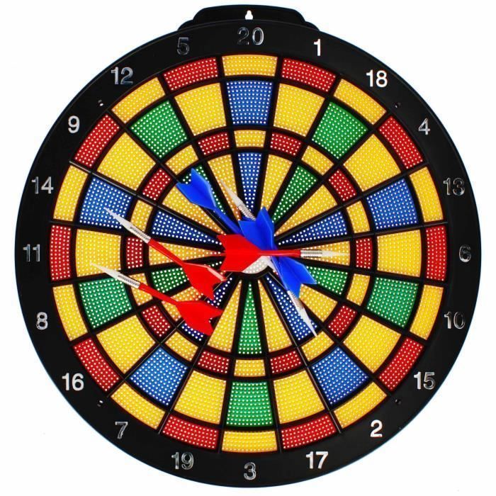 Bouclier de fléchettes, jeu de fléchettes, grand bouclier de jeu + 6 pièces de fléchettes 7+.