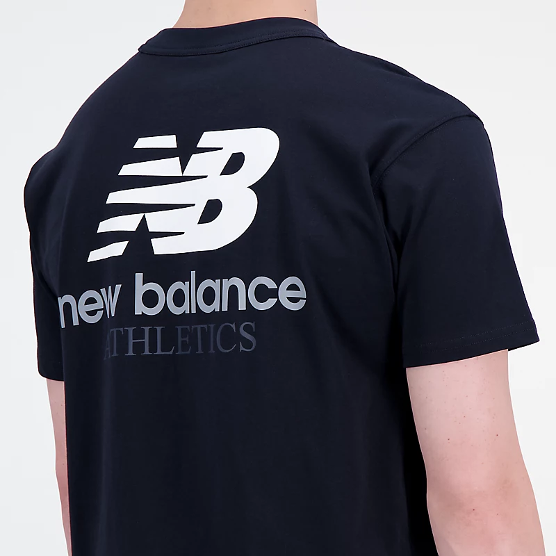 Męska koszulka T-shirt Athletics Remastered Graphic Cotton Jersey z krótkim rękawem - CZARNY