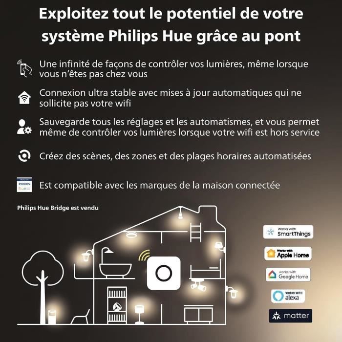Smart bulb - PHILIPS HUE - MR16 - White light - Bluetooth compatible - Works with app and voice