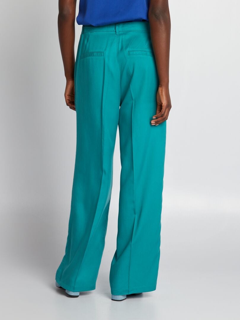 Effen wijde broek - GROEN