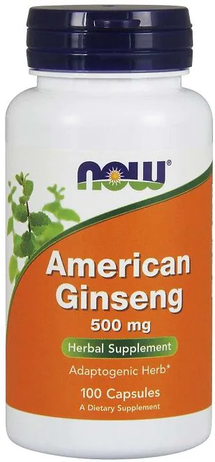 Now Foods American Ginseng 500 mg, Suplement diety z żeń-szeniem, Kapsułki