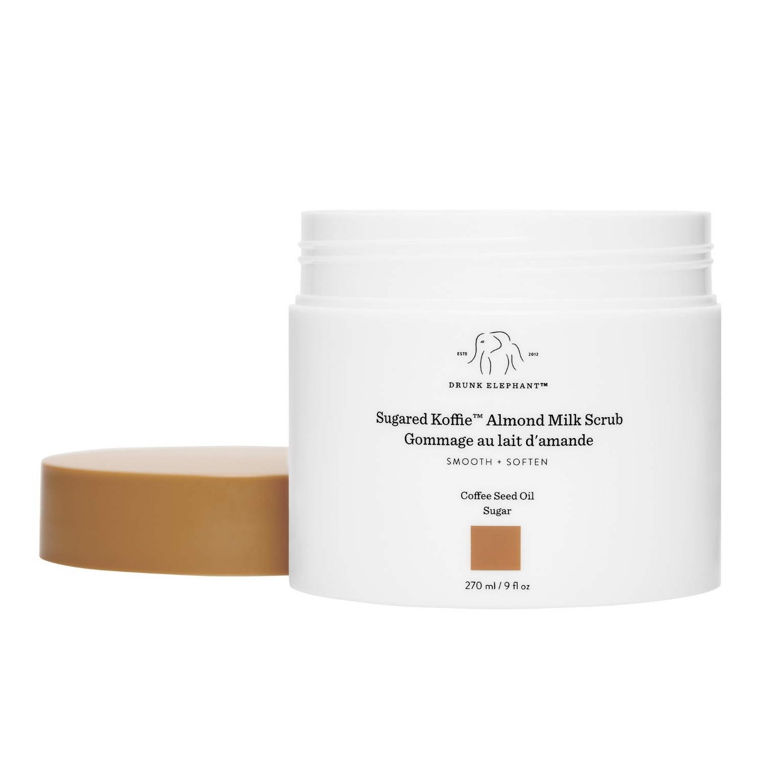 Telový peeling s mandľovým mliekom Drunk Elephant Sugared Koffie™ – 270 ml