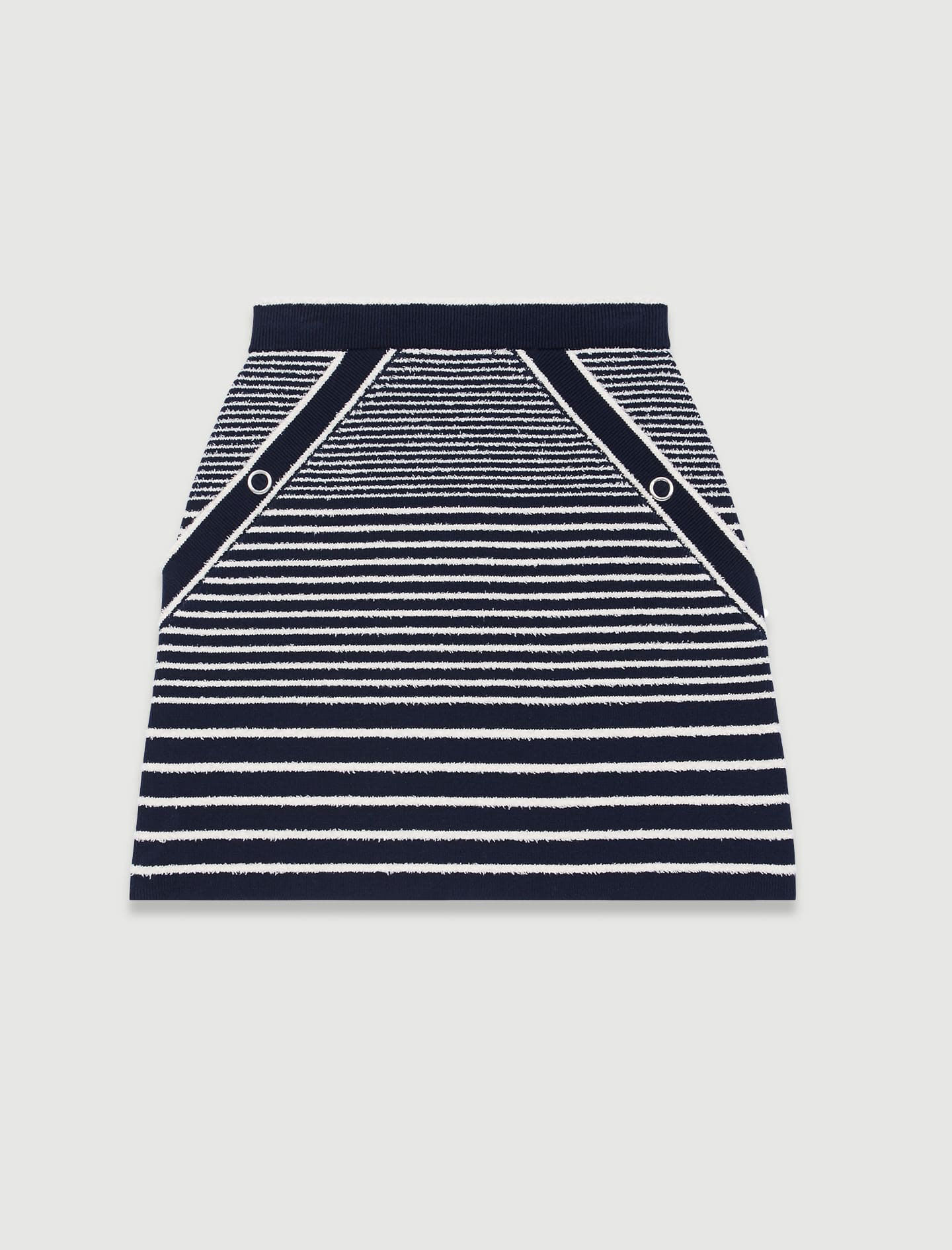 Rechte rok in matrozenstijl - Marineblauw / Ecru