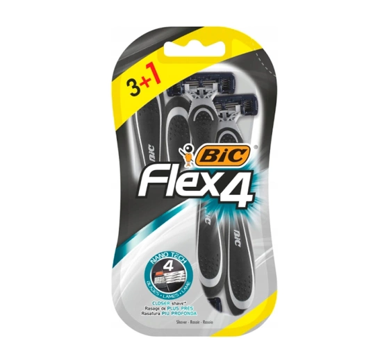 BIC Flex4 jednorazowe maszynki do golenia dla mężczyzn 4 sztuki