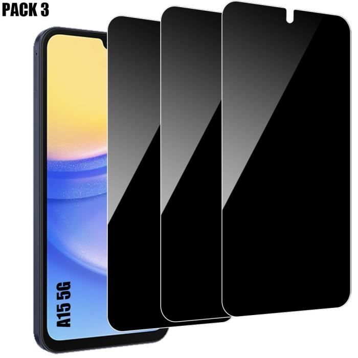3 protectores de pantalla de vidrio templado anti-espía para Samsung Galaxy A15 5G/4G