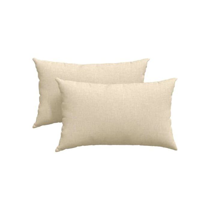 Coussins de canapé en tissu - vidaXL - Crème - 50x30 cm - Housses amovibles - Rembourrage polyester - Usage intérieur
