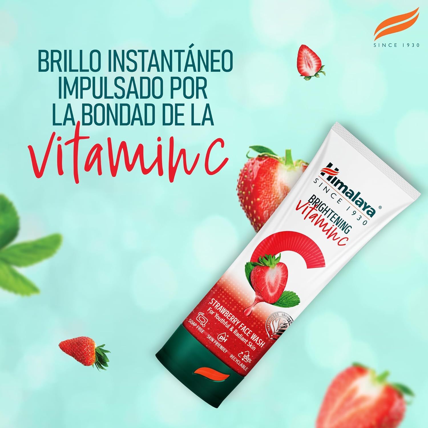 Braškių ir vitamino C veido valiklis Veido valiklis iš vaistinės