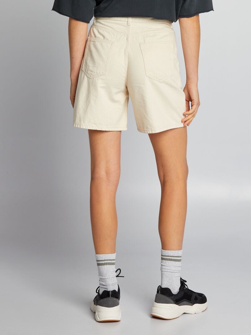 Lange denim shorts - BEIGE
