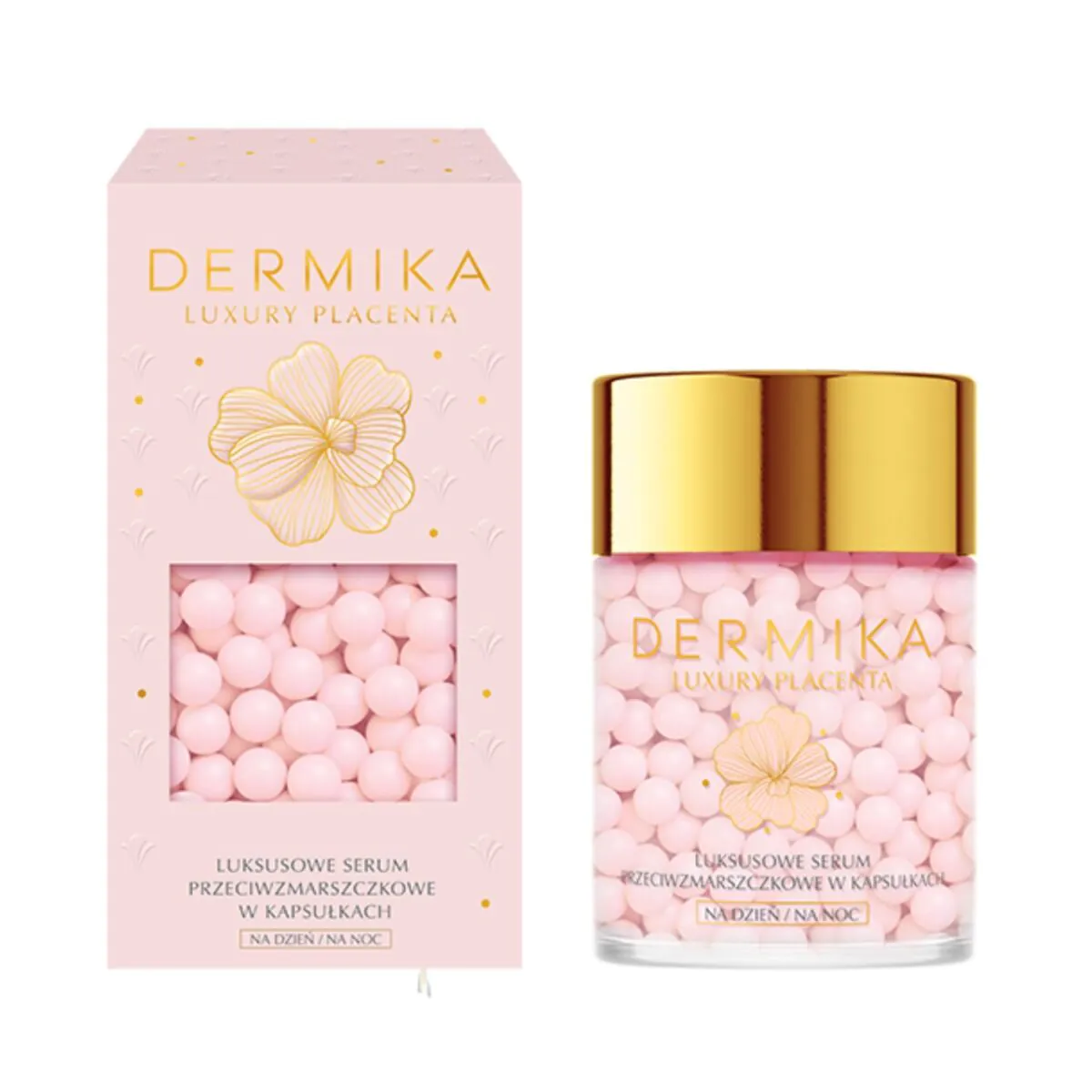 Dermika Luxury Placenta Luksusowe serum Przeciwzmarszczkowe w Kapsułkach na dzień i na noc