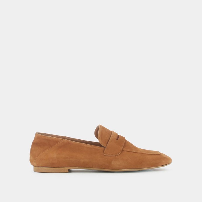 Mocassins  en velours cognac