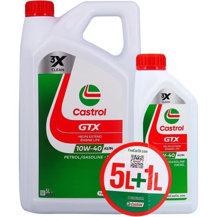 Aceite de motor - CASTROL GTX - 10W-40 A3/B4 - 5L+1L - Oferta especial